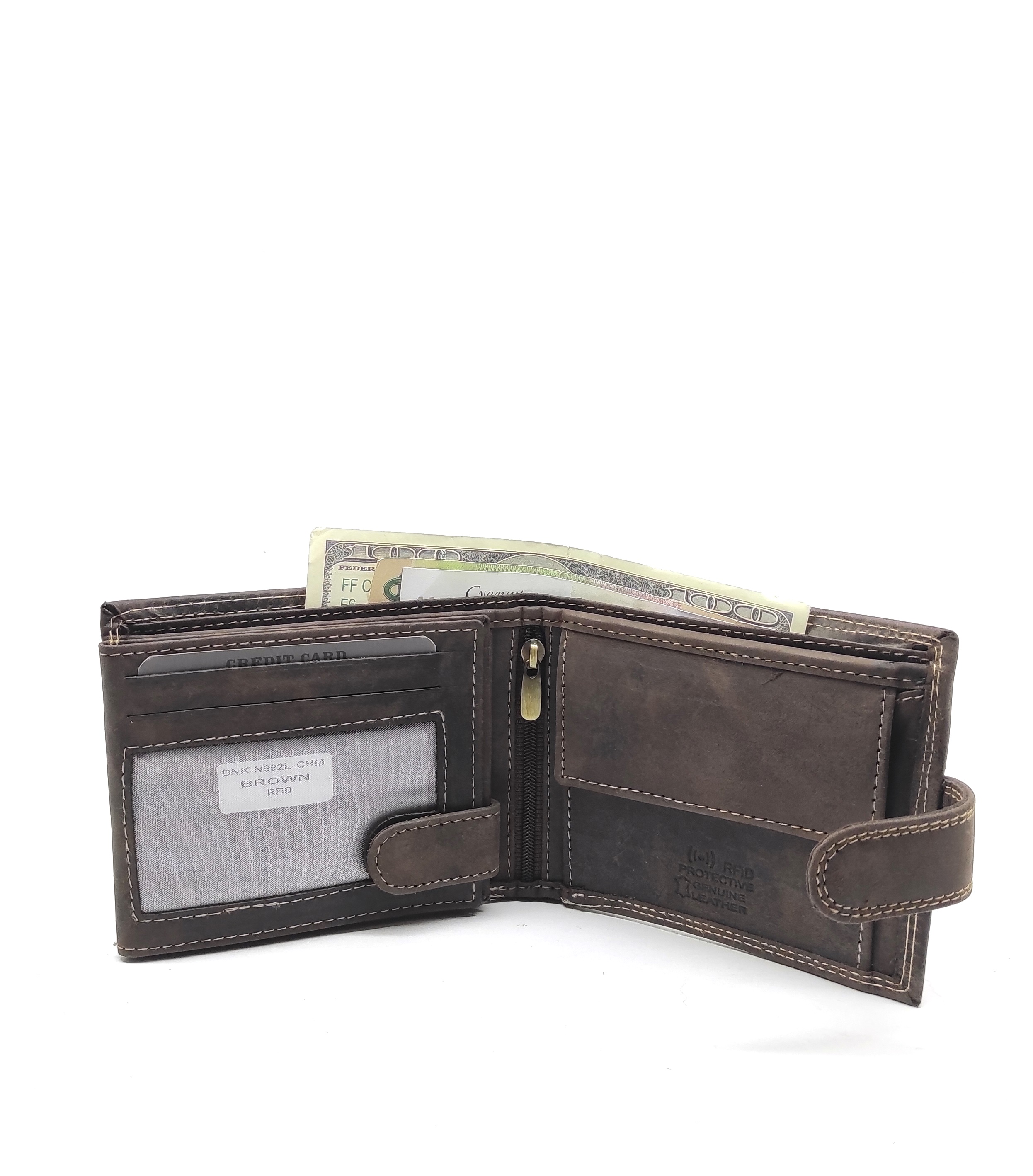 Гаманець чоловічий DNK Leather DNK-N992L-CHM-BROWN коричневий Гаманець чоловічий DNK Leather DNK-N992L-CHM-BROWN коричневий