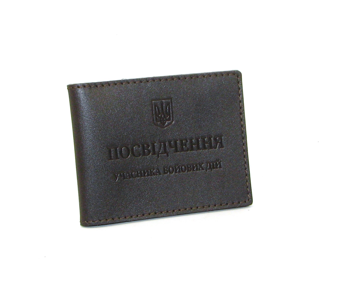 Обкладинка з натуральної шкіри на посвідчення учасника бойових дій УБД DNK-UBD-KR-col.F