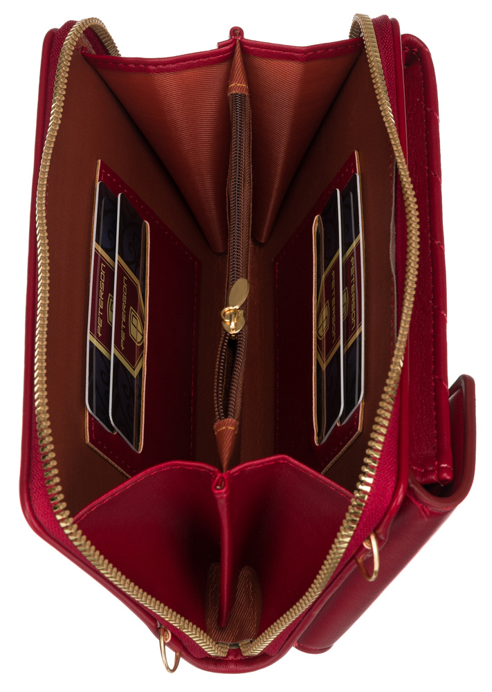 Женская сумка кошелек для телефона через плечо PETERSON PTN-M-10-4802-RED Женская сумка кошелек для телефона через плечо PETERSON PTN-M-10-4802-RED