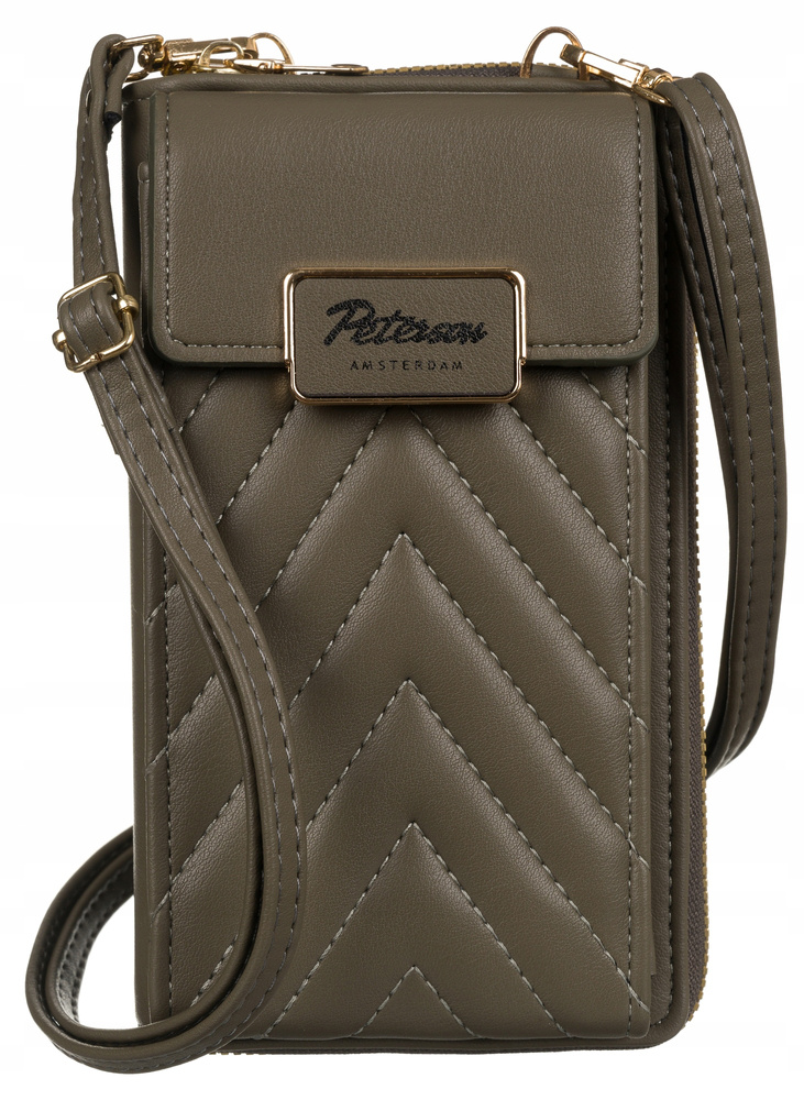 Женская сумка кошелек для телефона через плечо PETERSON PTN-M-10-4819-GREY Женская сумка кошелек для телефона через плечо PETERSON PTN-M-10-4819-GREY
