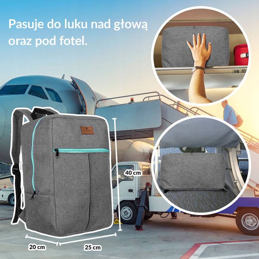 Дорожный рюкзак для ручной клади 40 x 20 x 25 PETERSON PP-GREY-BLUE Дорожный рюкзак для ручной клади 40 x 20 x 25 PETERSON PP-GREY-BLUE