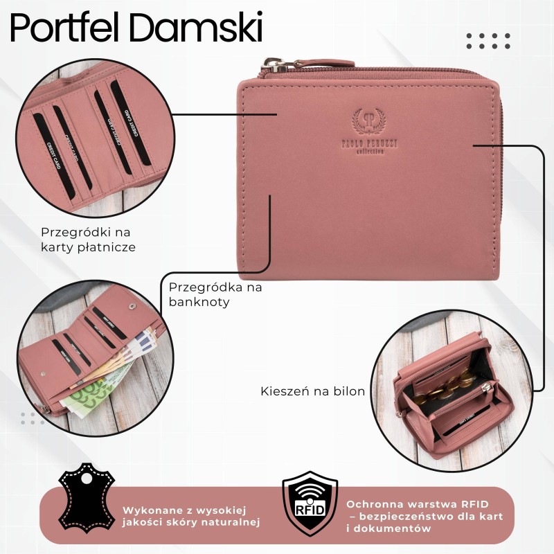 Гаманець жіночий шкіряний Paolo Peruzzi SL-06-PI рожевий Гаманець жіночий шкіряний Paolo Peruzzi SL-06-PI рожевий