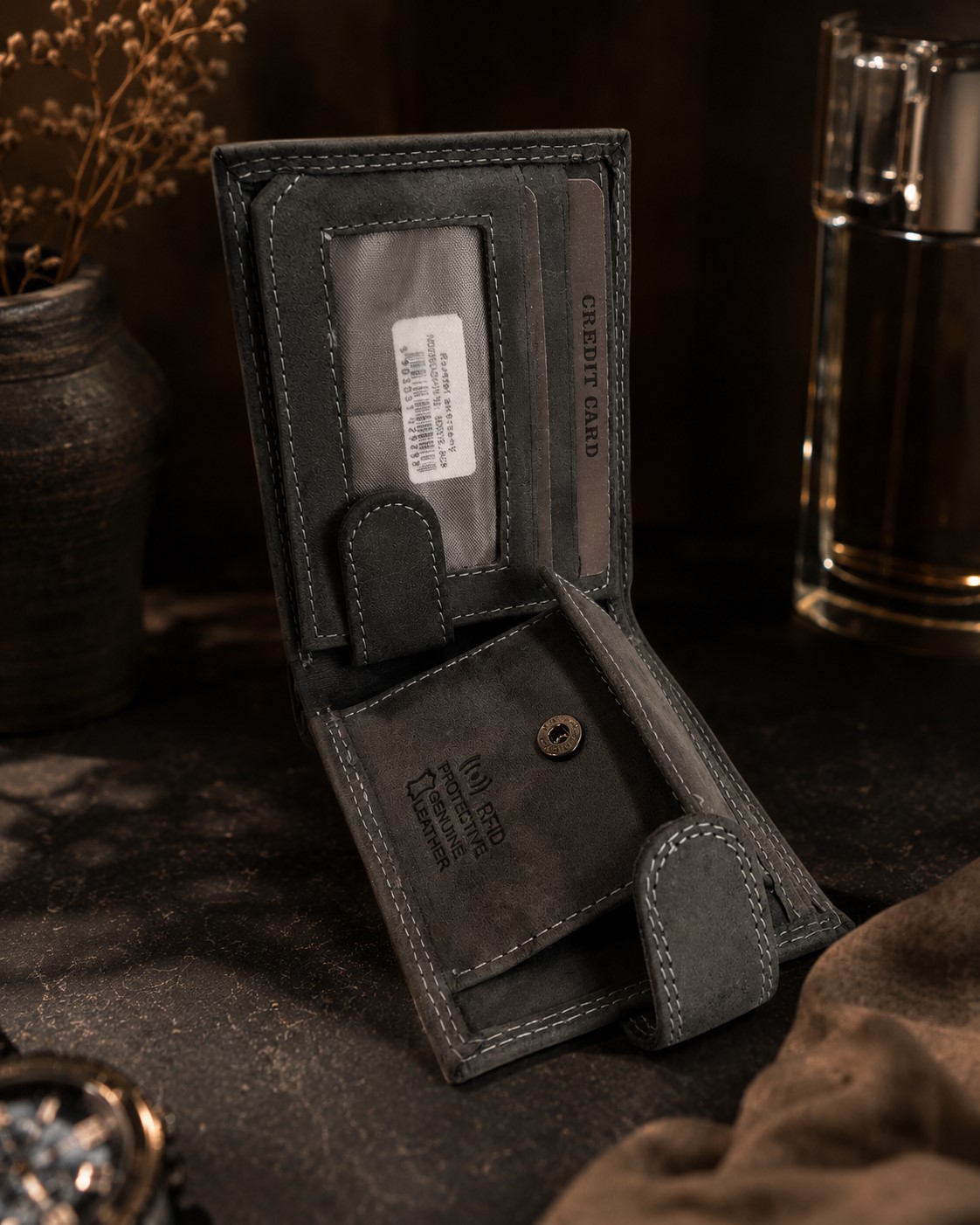 Гаманець чоловічий шкіряний DNK Leather DNK-N0035L-CHM чорний Гаманець чоловічий шкіряний DNK Leather DNK-N0035L-CHM чорний