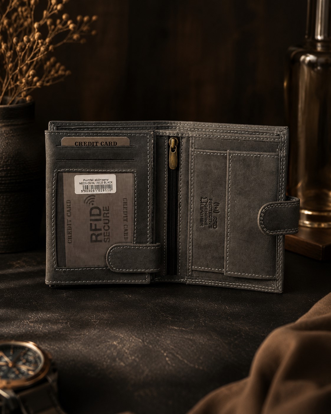 Гаманець чоловічий шкіряний DNK Leather DNK-N4L-CHM чорний Гаманець чоловічий шкіряний DNK Leather DNK-N4L-CHM чорний