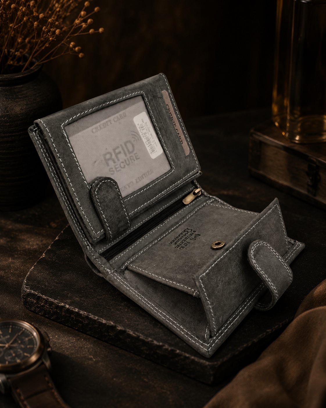 Гаманець чоловічий шкіряний DNK Leather DNK-N4L-CHM чорний Гаманець чоловічий шкіряний DNK Leather DNK-N4L-CHM чорний