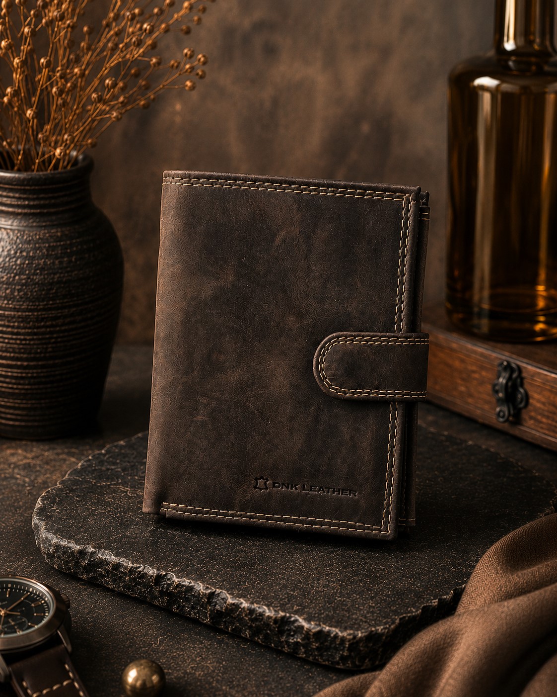 Гаманець чоловічий шкіряний DNK Leather DNK-N4L-CHM коричневий