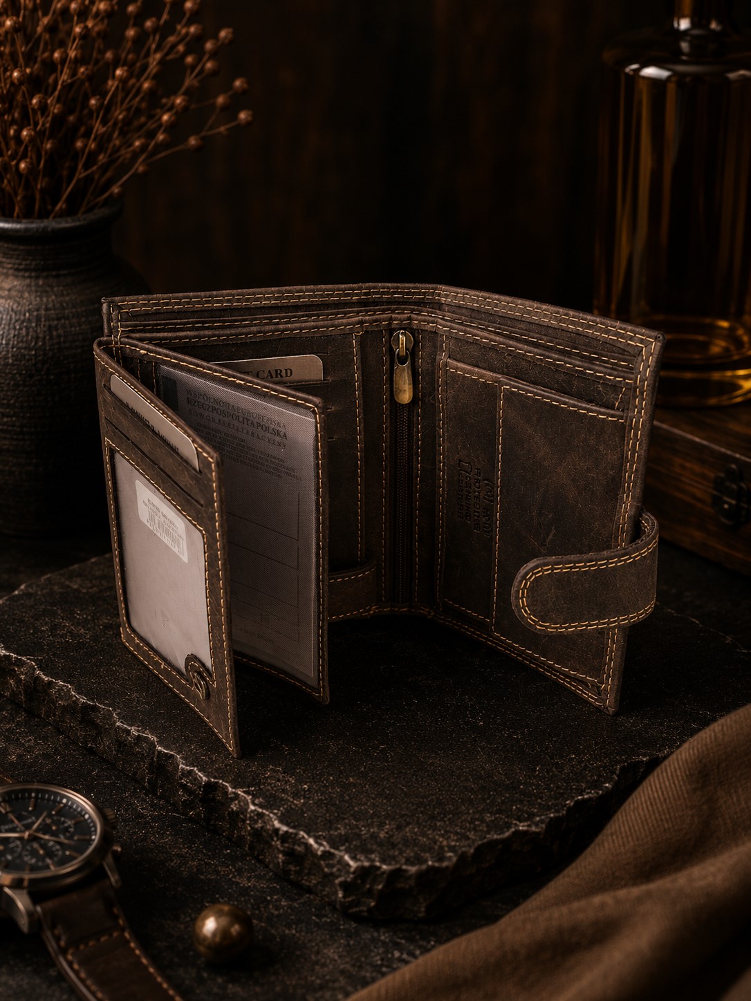 Гаманець чоловічий шкіряний DNK Leather DNK-N4L-CHM коричневий Гаманець чоловічий шкіряний DNK Leather DNK-N4L-CHM коричневий