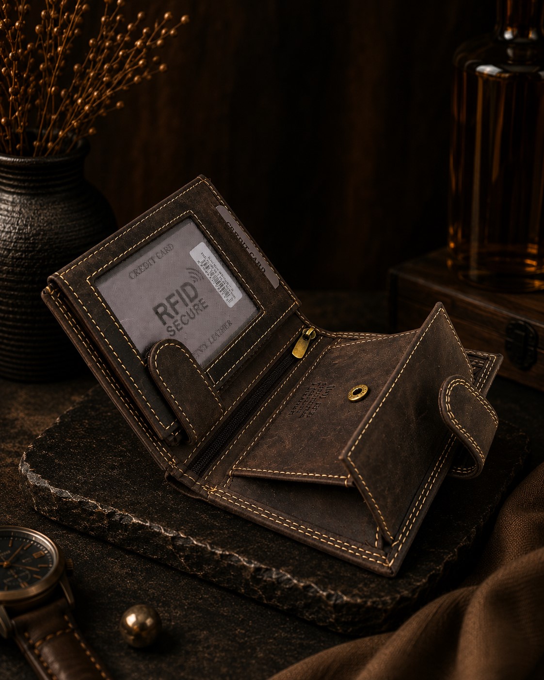 Гаманець чоловічий шкіряний DNK Leather DNK-N4L-CHM коричневий Гаманець чоловічий шкіряний DNK Leather DNK-N4L-CHM коричневий