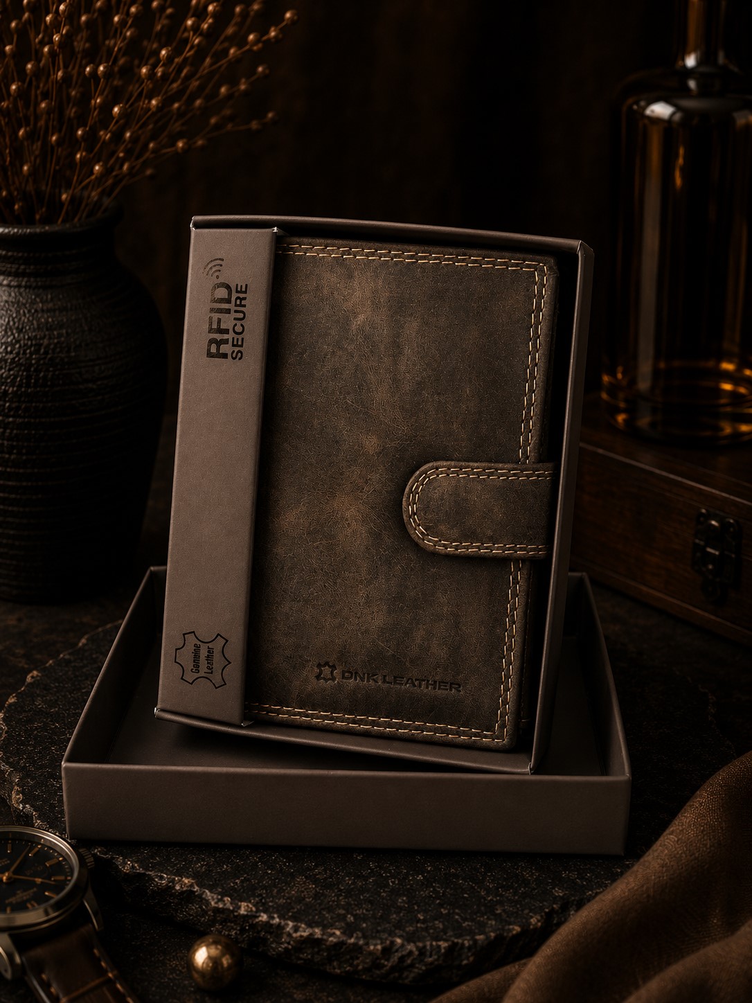 Гаманець чоловічий шкіряний DNK Leather DNK-N4L-CHM коричневий Гаманець чоловічий шкіряний DNK Leather DNK-N4L-CHM коричневий