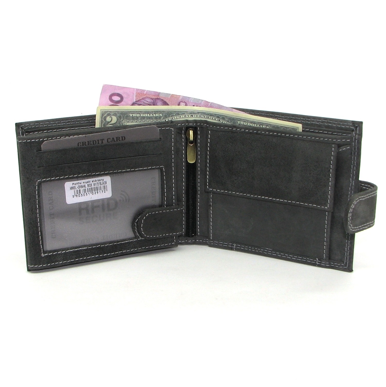 Кошелек мужской DNK Leather N992L-CHM черный Кошелек мужской DNK Leather N992L-CHM черный