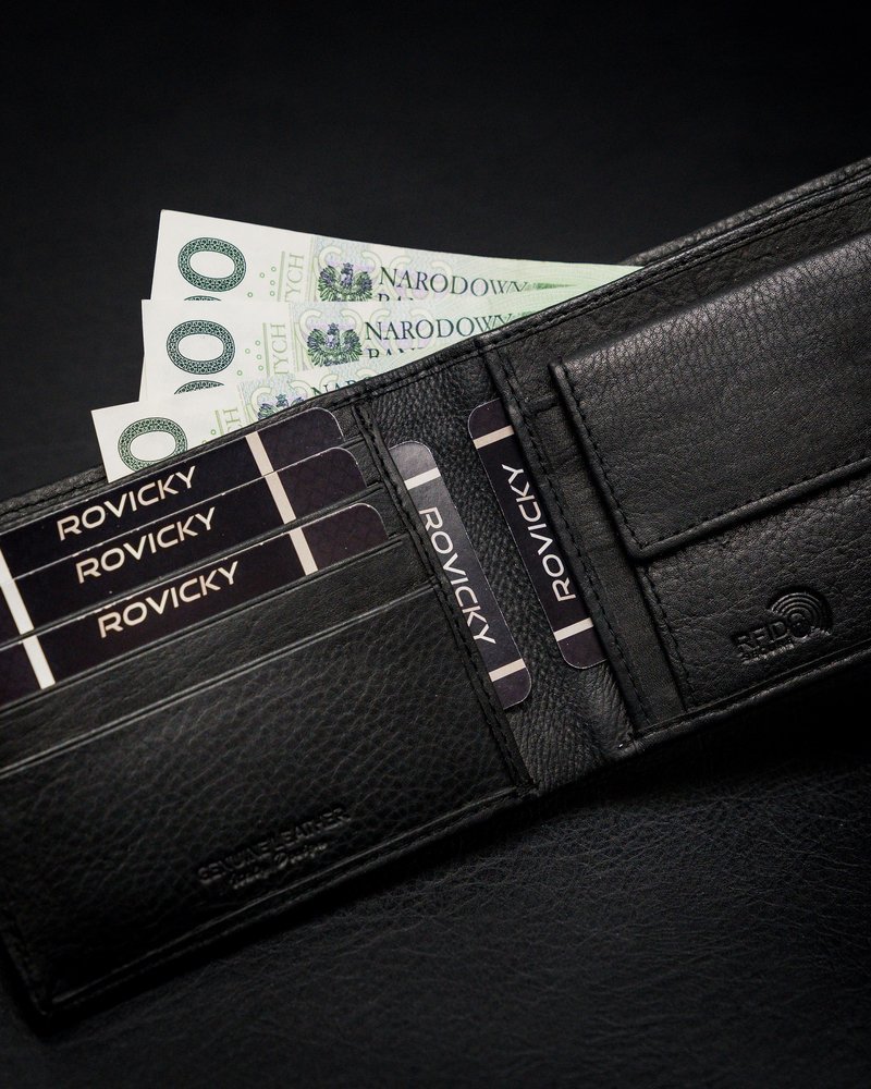 Кошелек мужской Rovicky N8824-PZ-CCR-BLACK Кошелек мужской Rovicky N8824-PZ-CCR-BLACK