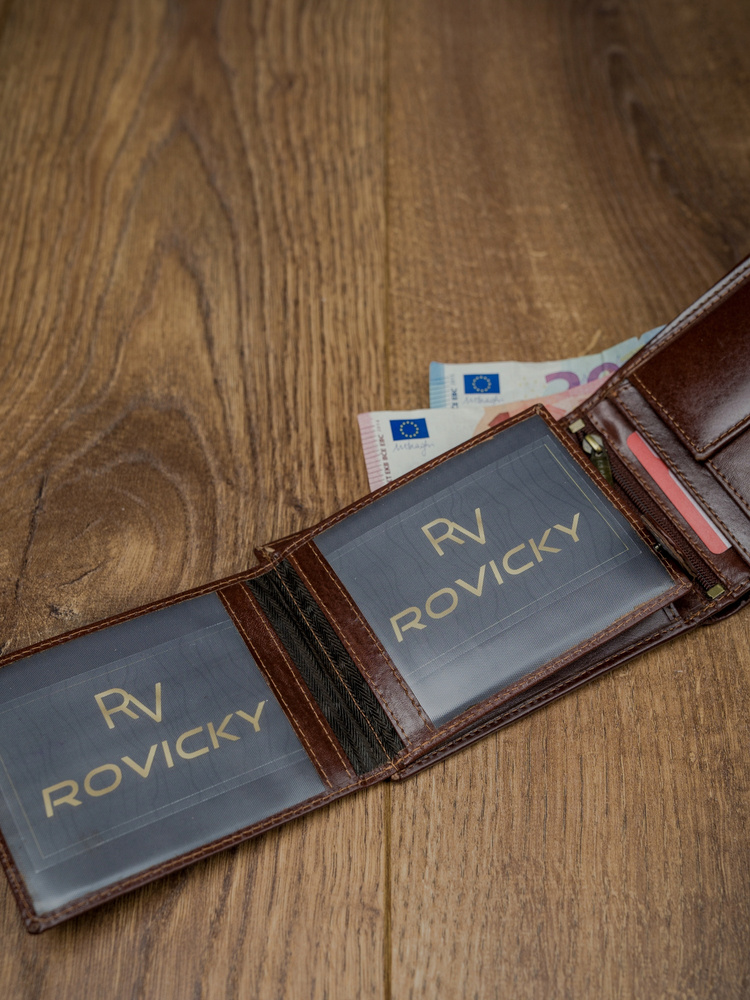 Кошелек мужской Rovicky N992L-RVT-BROWN Кошелек мужской Rovicky N992L-RVT-BROWN