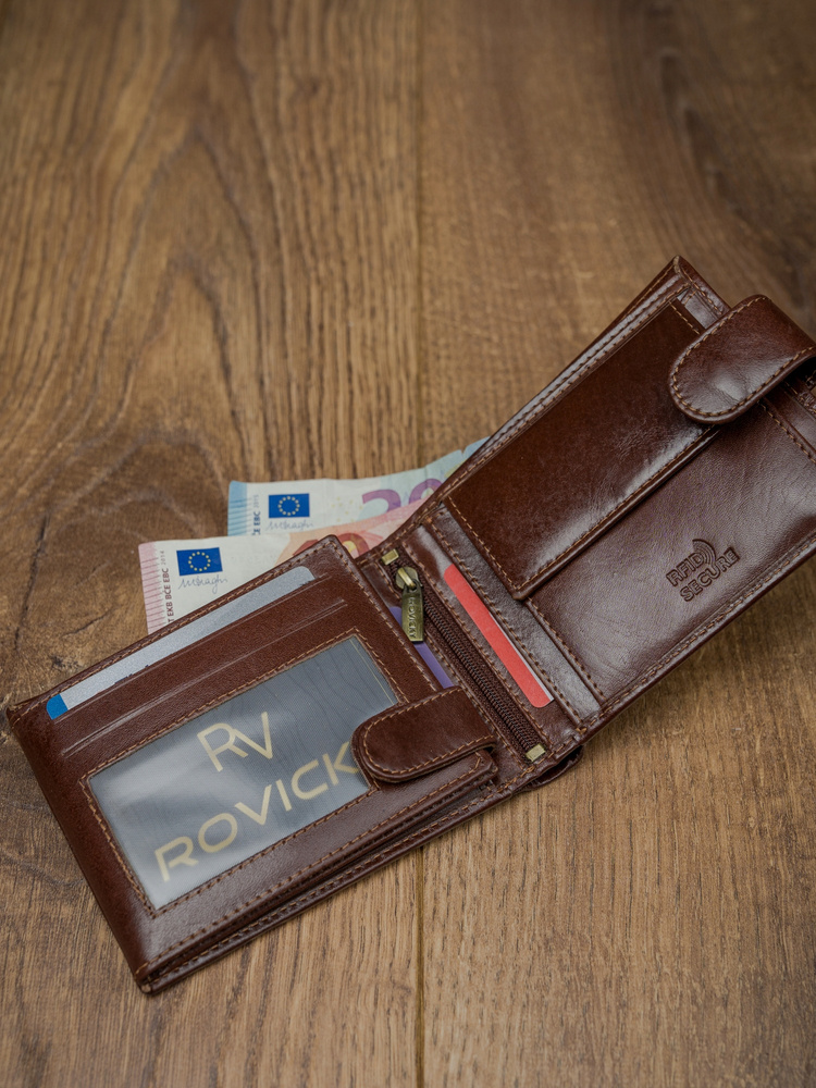 Кошелек мужской Rovicky N992L-RVT-BROWN Кошелек мужской Rovicky N992L-RVT-BROWN