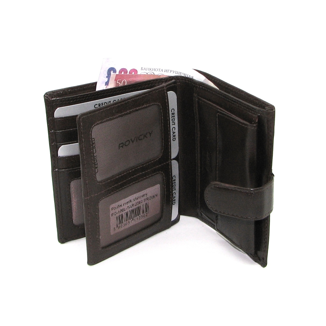 Кошелек мужской Rovicky PC-106L-BAR-BROWN Кошелек мужской Rovicky PC-106L-BAR-BROWN