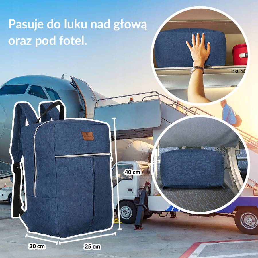 Дорожный рюкзак для ручной клади 40 x 20 x 25 PETERSON PP-BLUE-SILVER Дорожный рюкзак для ручной клади 40 x 20 x 25 PETERSON PP-BLUE-SILVER