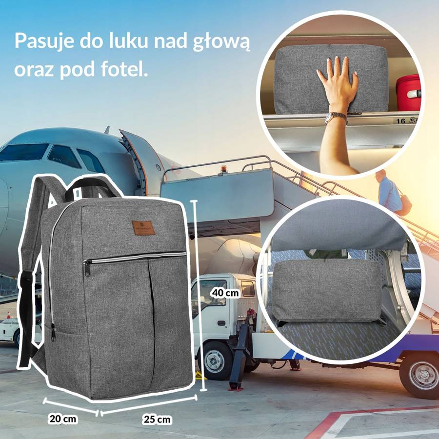 Дорожный рюкзак для ручной клади 40 x 20 x 25 PETERSON PP-GREY-SILVER Дорожный рюкзак для ручной клади 40 x 20 x 25 PETERSON PP-GREY-SILVER