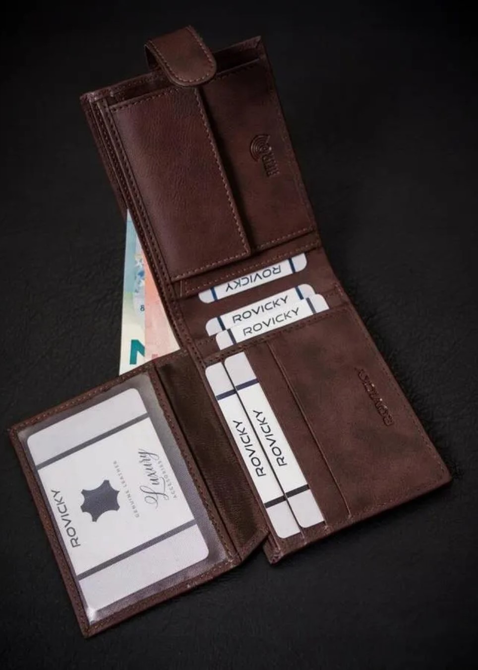 Подарочный мужской набор (ремень и кошелек) Rovicky R-N746L-120-BROWN Подарочный мужской набор (ремень и кошелек) Rovicky R-N746L-120-BROWN