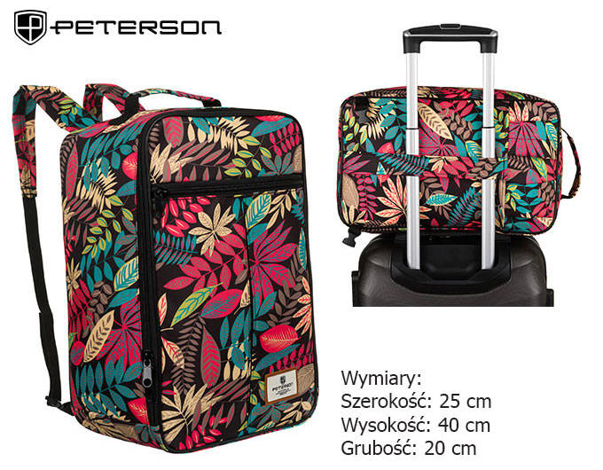 Дорожній рюкзак для ручної поклажі 40 x 20 x 25 PETERSON PTN-BPP-06-RED-MIX Дорожній рюкзак для ручної поклажі 40 x 20 x 25 PETERSON PTN-BPP-06-RED-MIX