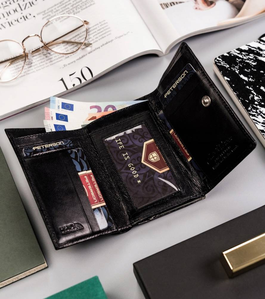Гаманець жіночий PETERSON PTN-RD-27-GCL-Black Гаманець жіночий PETERSON PTN-RD-27-GCL-Black