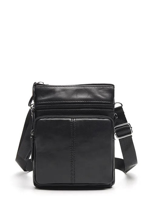 Cумка кожаная компактная DNK Leather dnk-14607 черная 