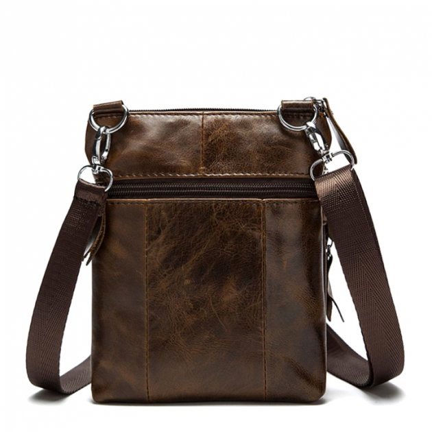 Сумка кожаная компактная DNK Leather dnk-14608 коричневая Сумка кожаная компактная DNK Leather dnk-14608 коричневая