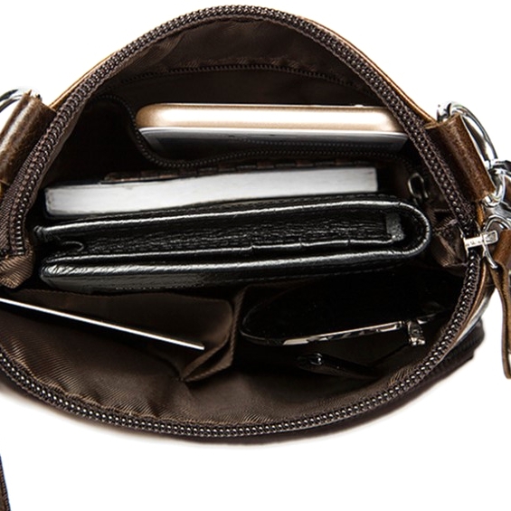 Сумка кожаная компактная DNK Leather dnk-14608 коричневая Сумка кожаная компактная DNK Leather dnk-14608 коричневая