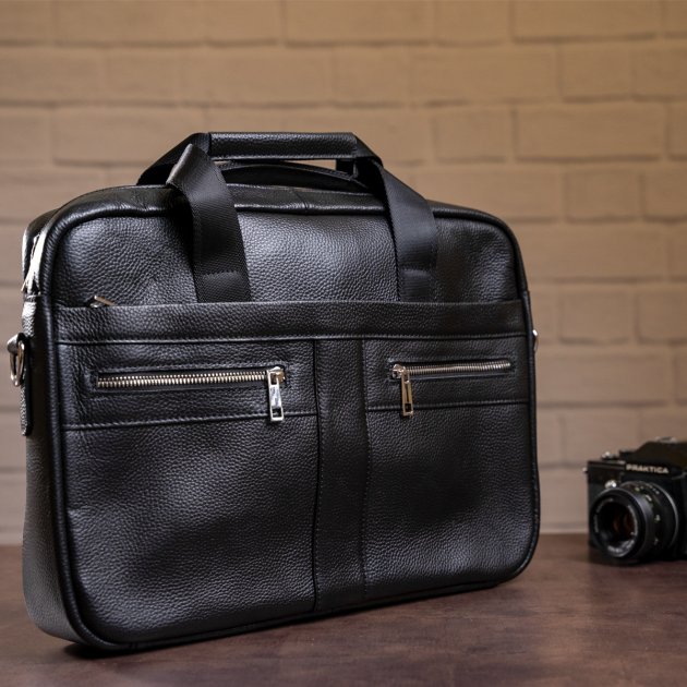 Сумка деловая кожаная DNK Leather dnk-14625 черная
