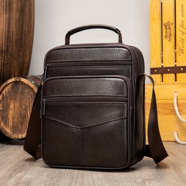 Сумка кожаная DNK Leather dnk-14991 коричневая Сумка кожаная DNK Leather dnk-14991 коричневая