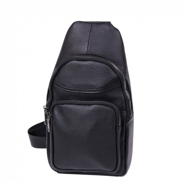 Сумка-слинг кожаная DNK Leather dnk-20202 черная
