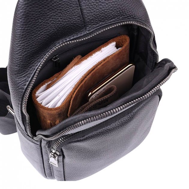 Сумка-слинг кожаная DNK Leather dnk-20202 черная Сумка-слинг кожаная DNK Leather dnk-20202 черная
