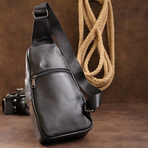 Сумка-слинг кожаная DNK Leather dnk-20202 черная Сумка-слинг кожаная DNK Leather dnk-20202 черная