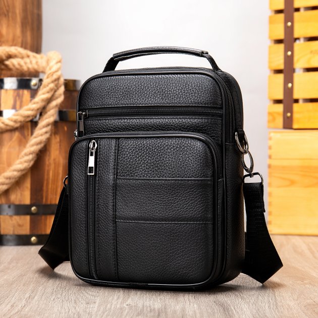 Сумка кожаная DNK Leather dnk-20347 черная Сумка кожаная DNK Leather dnk-20347 черная