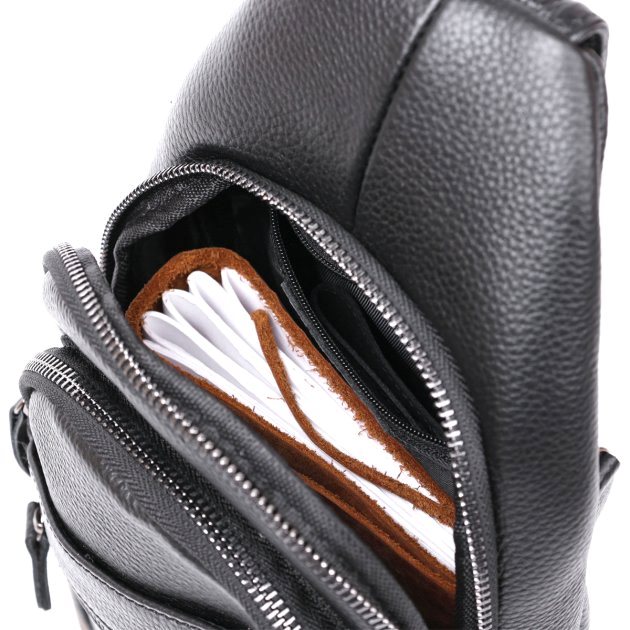 Сумка-слинг кожаная DNK Leather dnk-20672 черная Сумка-слинг кожаная DNK Leather dnk-20672 черная