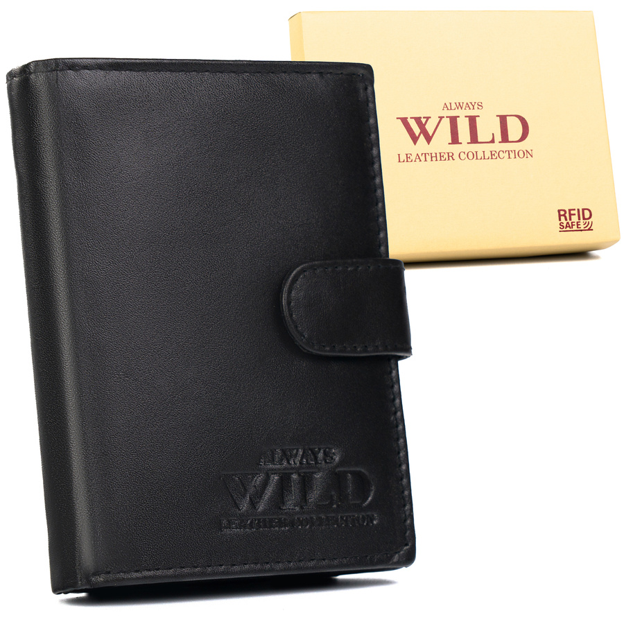 Гаманець шкіряний чоловічий Always Wild N4L-P-SCR-Black RFID-захист