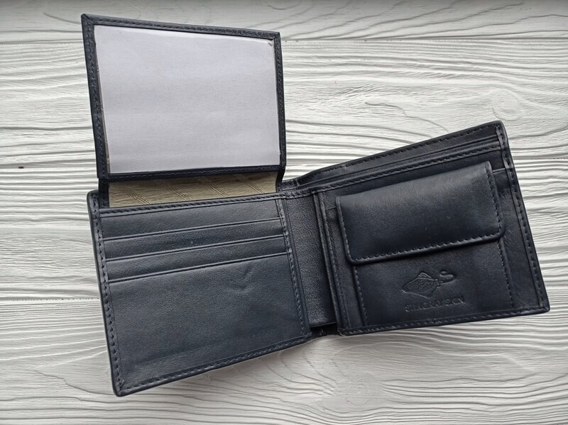 Портмоне из кожи ската АР-18566-black Портмоне из кожи ската АР-18566-black