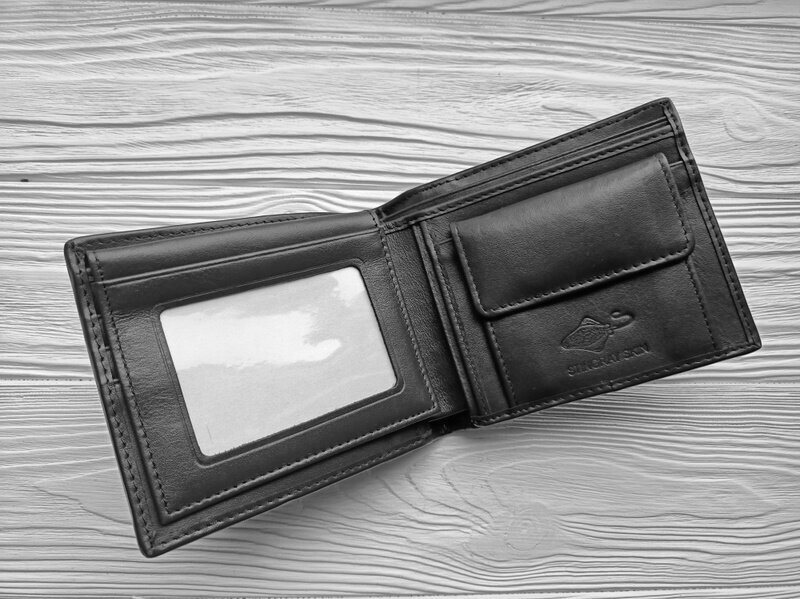 Портмоне из кожи ската АР-18566-black Портмоне из кожи ската АР-18566-black