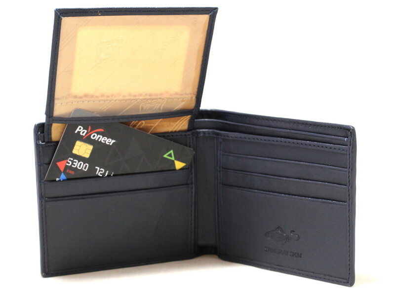 Портмоне из кожи ската CKM-4650-blue Портмоне из кожи ската CKM-4650-blue