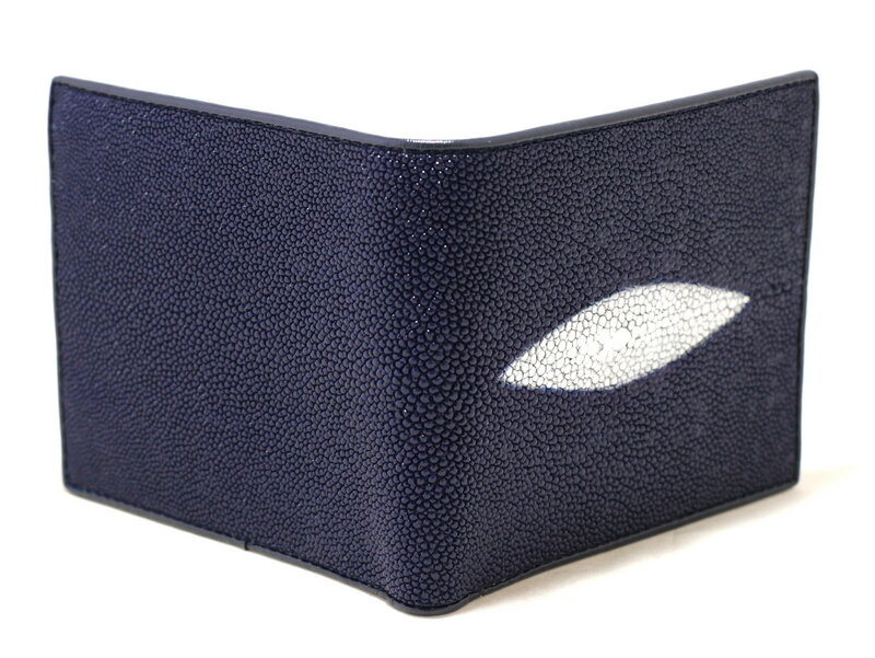 Портмоне из кожи ската CKM-4650-blue Портмоне из кожи ската CKM-4650-blue