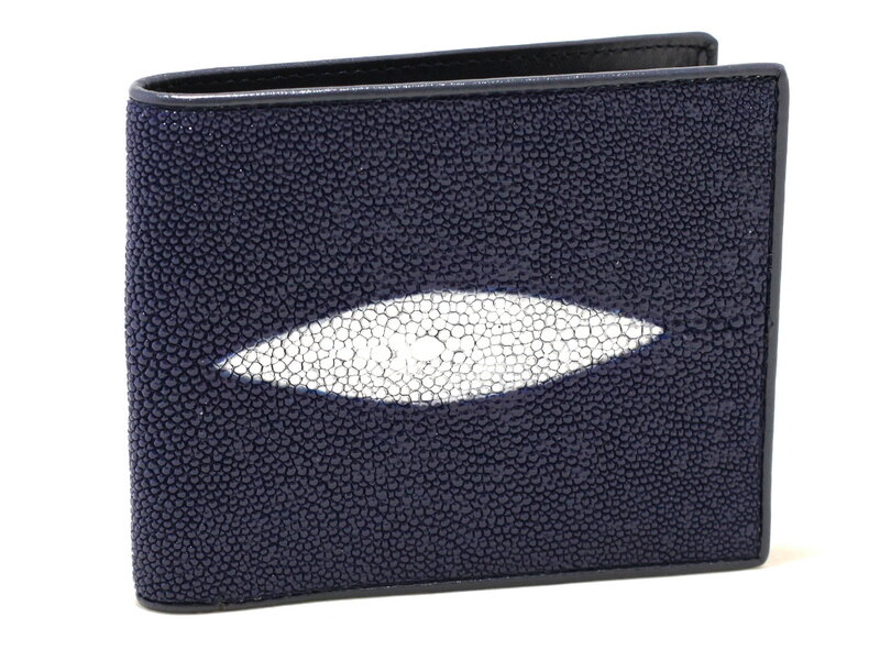 Портмоне из кожи ската CKM-4650-blue Портмоне из кожи ската CKM-4650-blue