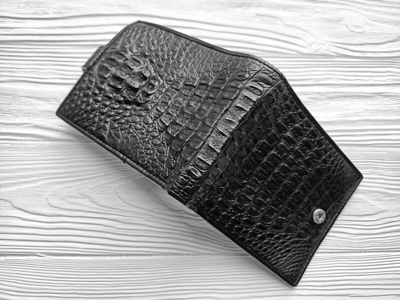 Кошелек мужской из кожи крокодила N-9900 black