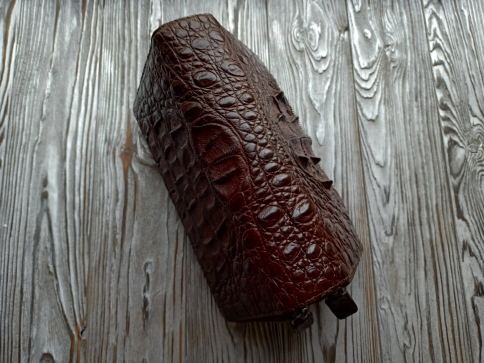 Сумка (клатч) на двух молниях из кожи крокодила NCR-4551-brown Сумка (клатч) на двух молниях из кожи крокодила NCR-4551-brown