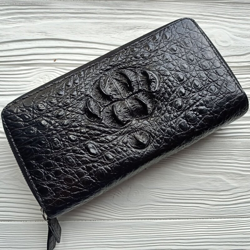 Сумка-кошелек (клатч) из кожи крокодила NHG-1588-Black