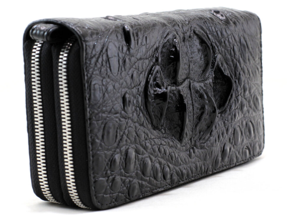 Сумка-кошелек (клатч) из кожи крокодила NHG-1588-Black Сумка-кошелек (клатч) из кожи крокодила NHG-1588-Black