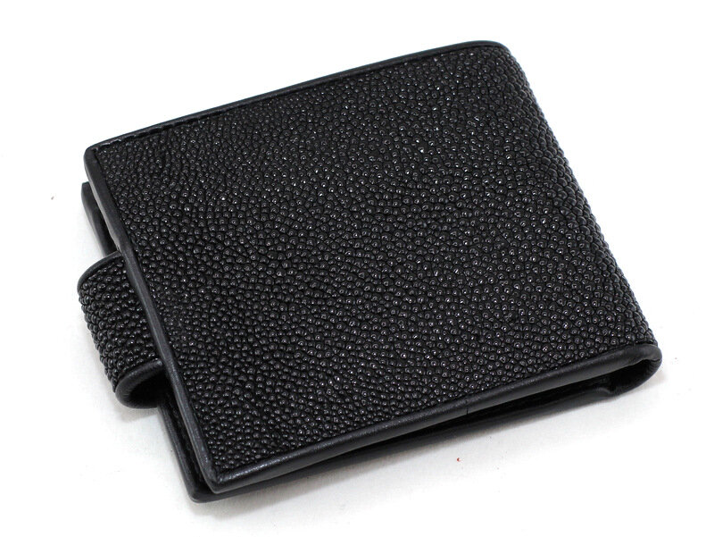 Портмоне из кожи ската NST-1646-black Портмоне из кожи ската NST-1646-black