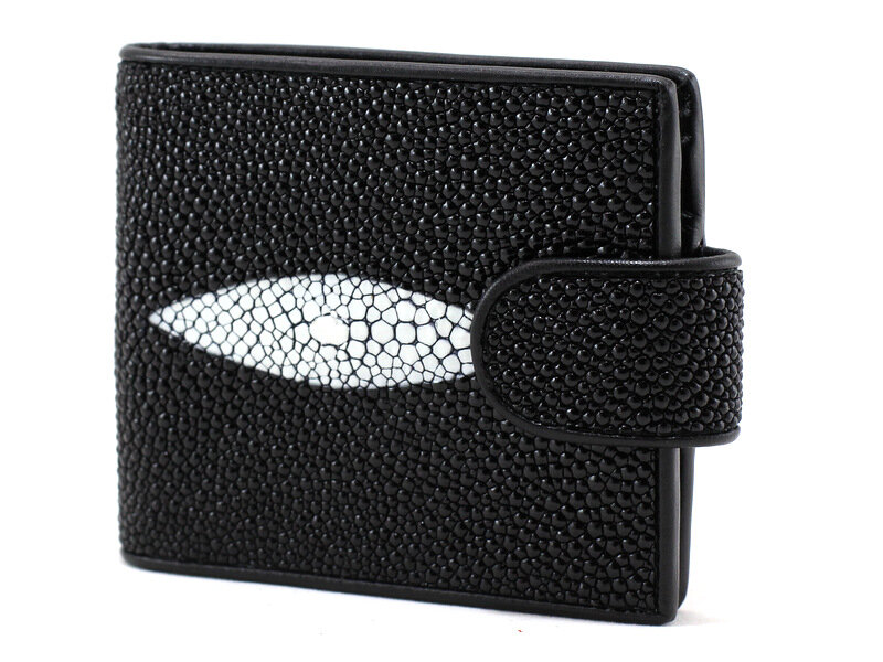 Портмоне из кожи ската NST-1646-black Портмоне из кожи ската NST-1646-black