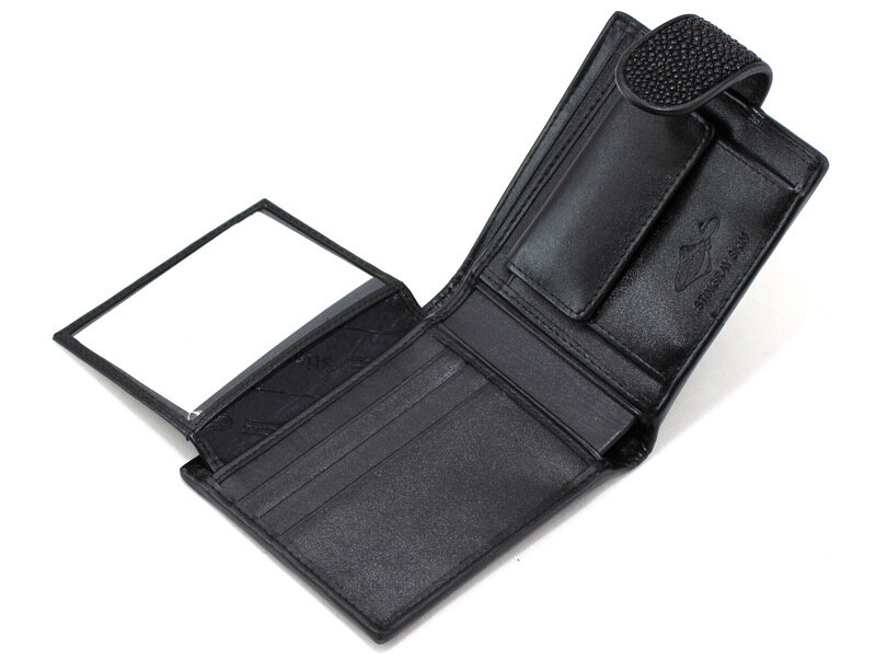 Портмоне из кожи ската NST-1646-black Портмоне из кожи ската NST-1646-black