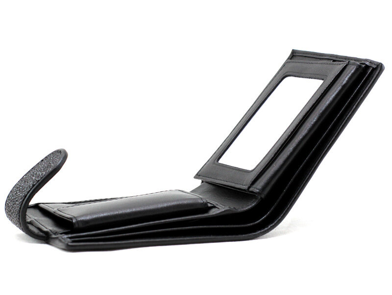Портмоне из кожи ската NST-1646-black Портмоне из кожи ската NST-1646-black