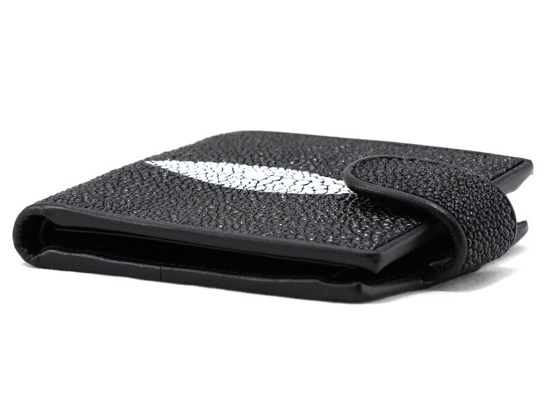 Портмоне из кожи ската NST-1646-black Портмоне из кожи ската NST-1646-black