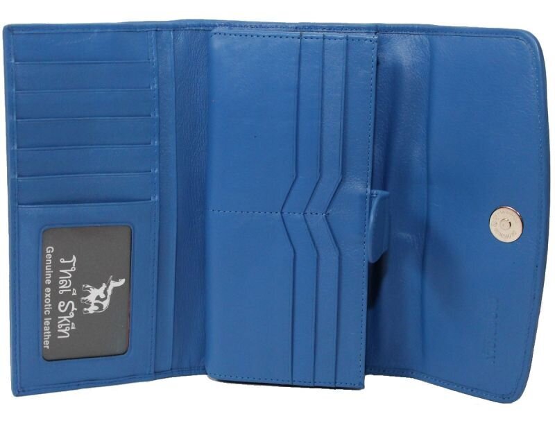 Жіночий гаманець зі шкіри крокодила PC-745-Blue Жіночий гаманець зі шкіри крокодила PC-745-Blue
