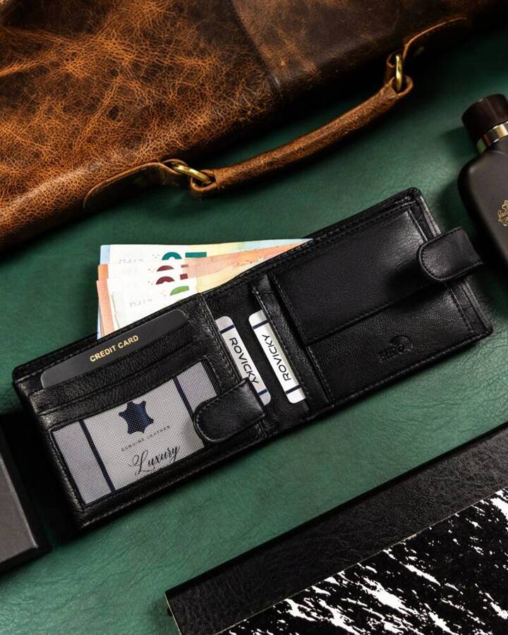 Шкіряне портмоне чоловіче Rovicky R-N992L-GAT-Black Шкіряне портмоне чоловіче Rovicky R-N992L-GAT-Black